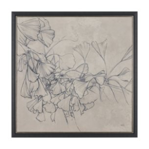 Ginkgo Shadows I by Mercana Studio Hand-Embellished Textured Framed Canvas Artwork
