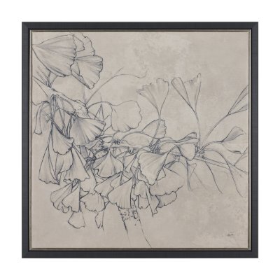 102785-FS - Ginkgo Shadows I by Mercana Studio Hand-Embellished Textured Framed Canvas Artwork