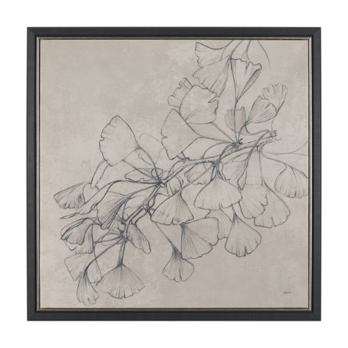 102786-FS - Ginkgo Shadows II by Mercana Studio Hand-Embellished Textured Framed Canvas Artwork