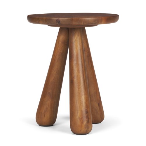71419 - Mora Medium Brown Wood 3-Legged Accent Table