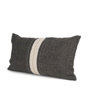 Cooper 14x26 Lumbar Black w/ Cream Stripe Decorative Pillow Cover