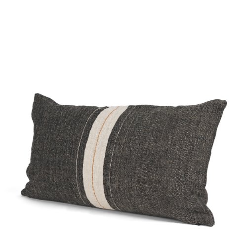 71432 - Cooper 14x26 Lumbar Black w/ Cream Stripe Decorative Pillow Cover