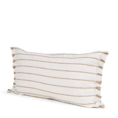 71445 - Willow 14x26 Lumbar Cream w/ Camel Stripes Decorative Pillow Cover
