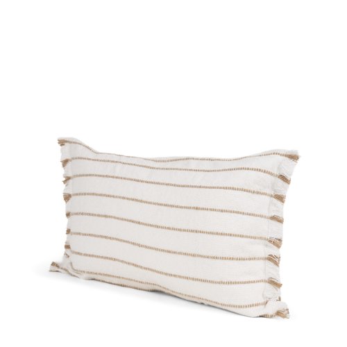 71446 - Willow 13x21 Lumbar Cream w/ Camel Stripes Decorative Pillow Cover
