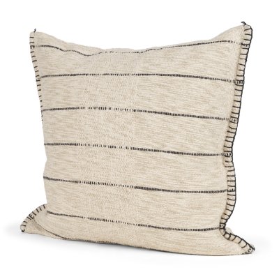 71447 - Lyle 20x20 Square Oatmeal w/ Black Stripes Decorative Pillow Cover