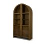 71310 - Suri Mid Brown Wood W/Glass Doors Arched Curio Cabinet