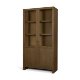 71328 - Henry Dark & Light Brown Oak Wood w/ Glass Doors Curio Cabinet