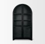 71309 - Suri Black Wood W/Glass Doors Arched Curio Cabinet