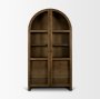 71310 - Suri Mid Brown Wood W/Glass Doors Arched Curio Cabinet