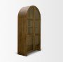 71310 - Suri Mid Brown Wood W/Glass Doors Arched Curio Cabinet