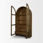 71310 - Suri Mid Brown Wood W/Glass Doors Arched Curio Cabinet