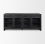 71311 - Suri Black Wood w/ Glass 4-Door Closed Sideboard