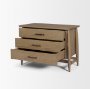 71322 - Hollis Gray-Brown Wood 3-Drawer Closed Nightstand