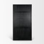 71327 - Henry Black & Light Brown Oak Wood w/ Glass Doors Curio Cabinet