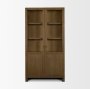 71328 - Henry Dark & Light Brown Oak Wood w/ Glass Doors Curio Cabinet
