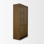 71328 - Henry Dark & Light Brown Oak Wood w/ Glass Doors Curio Cabinet