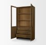 71328 - Henry Dark & Light Brown Oak Wood w/ Glass Doors Curio Cabinet