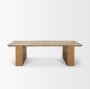 71329-AB - Milos Travertine Top w/ Light Brown Oak Wood Coffee Table