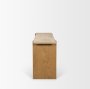 71330-AB - Milos Travertine Top w/ Light Brown Oak Wood Console Table