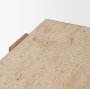 71330-AB - Milos Travertine Top w/ Light Brown Oak Wood Console Table