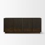 71338 - Cinder Distressed Dark Brown Wood Reeded 4-Door Closed Sideboard