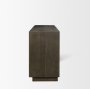 71338 - Cinder Distressed Dark Brown Wood Reeded 4-Door Closed Sideboard