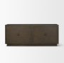 71338 - Cinder Distressed Dark Brown Wood Reeded 4-Door Closed Sideboard