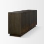 71338 - Cinder Distressed Dark Brown Wood Reeded 4-Door Closed Sideboard