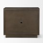71339 - Cinder Distressed Dark Brown Wood Reeded 2-Door Closed Accent Cabinet
