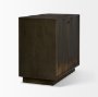 71339 - Cinder Distressed Dark Brown Wood Reeded 2-Door Closed Accent Cabinet