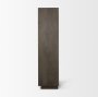71340 - Cinder Distressed Dark Brown Wood Reeded 2-Door Closed Tall Cabinet