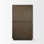 71340 - Cinder Distressed Dark Brown Wood Reeded 2-Door Closed Tall Cabinet
