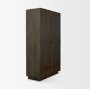 71340 - Cinder Distressed Dark Brown Wood Reeded 2-Door Closed Tall Cabinet
