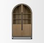 71346 - Sloan 47.5W x 80.5H Light Brown W/Black Metal Frame Arched Cabinet