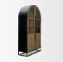 71346 - Sloan 47.5W x 80.5H Light Brown W/Black Metal Frame Arched Cabinet