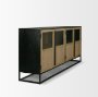 71347 - Sloan 80" Light Brown Wood W/Black Metal Frame Sideboard