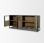 71347 - Sloan 80" Light Brown Wood W/Black Metal Frame Sideboard