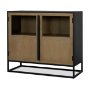 71348 - Sloan 40.0W Light Brown W/Black Metal Frame Accent Cabinet