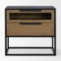 71349 - Sloan Light Brown W/ Black Metal Frame Side Table