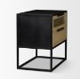 71349 - Sloan Light Brown W/ Black Metal Frame Side Table