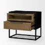 71349 - Sloan Light Brown W/ Black Metal Frame Side Table