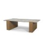 71331-AB - Milos Pink Marble Top w/ Light Brown Oak Wood Coffee Table