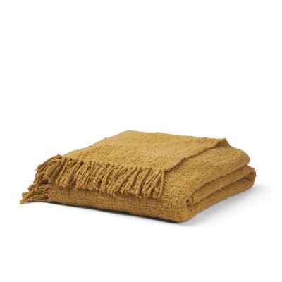 71451 - Kambal Mustard Woven Cotton Throw Blanket