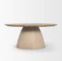 71350-AB - Allyson 36" Light Wood Base w/ Travertine Top Coffee Table