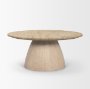 71350-AB - Allyson 36" Light Wood Base w/ Travertine Top Coffee Table