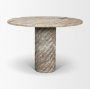 71389-AB - Ravello 42" Pink Marble Swirl Pedestal Base Round Dining Table