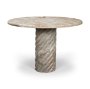 71389-AB - Ravello 42" Pink Marble Swirl Pedestal Base Round Dining Table