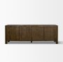 71391-AB - Kendrix Dark Brown Oak Wood Cappuccino Marble 4 Door Closed Sideboard