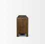 71391-AB - Kendrix Dark Brown Oak Wood Cappuccino Marble 4 Door Closed Sideboard
