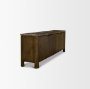 71391-AB - Kendrix Dark Brown Oak Wood Cappuccino Marble 4 Door Closed Sideboard